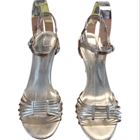 Ralph Lauren Elegant Silver Strappy Women's Sandals - Picture 1 of 14
